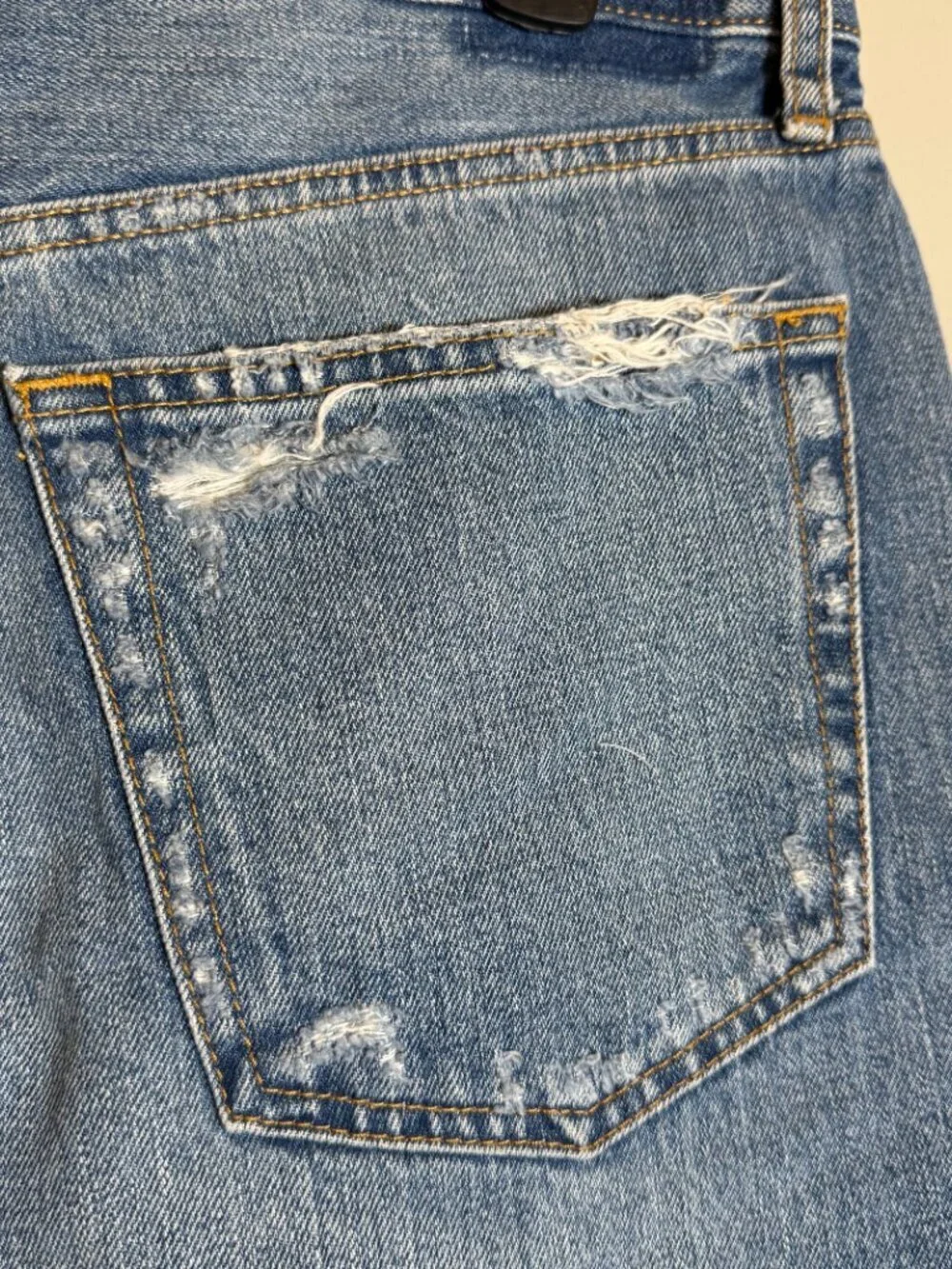 RE/DONE Loose Long Denim Jean Short Women's 27 Minerva Destroy Distressed NWOT